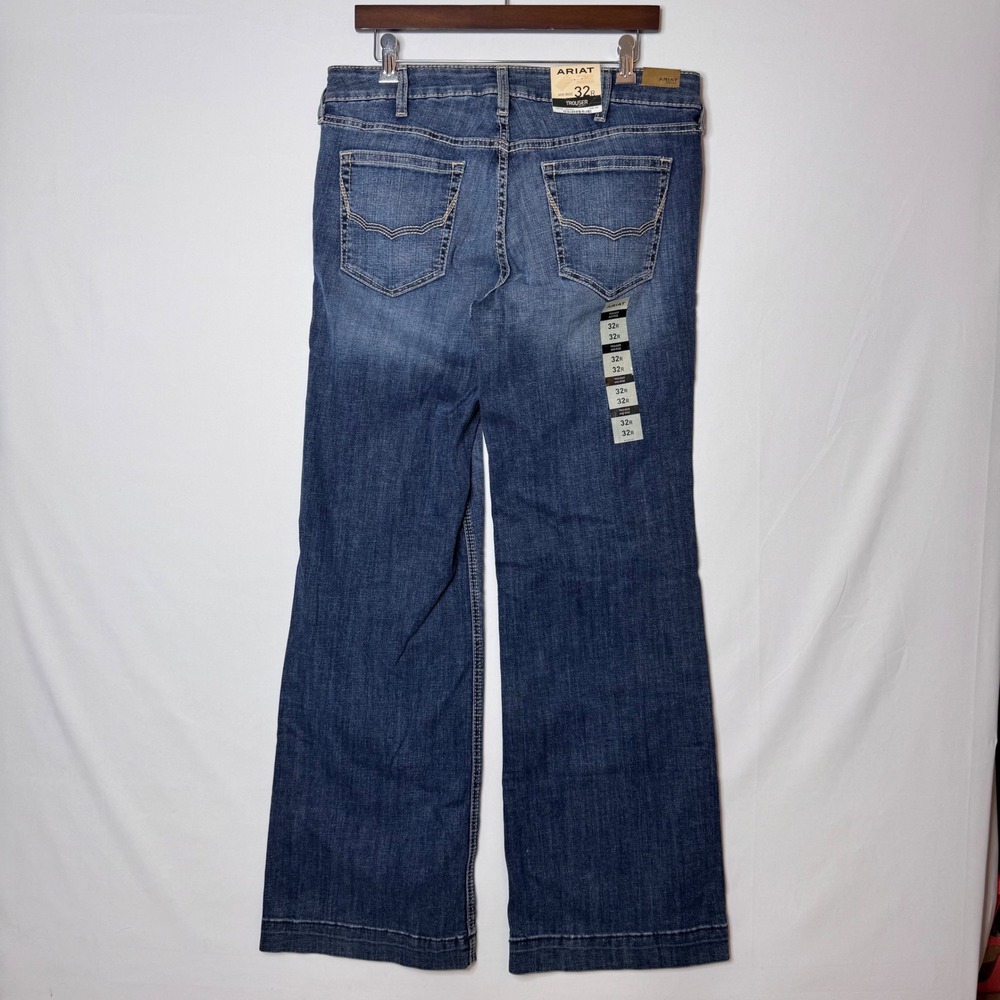 Ariat Goldie Wide Leg Trouser Jeans NEW Womens 32 Mid Rise 32R Cowgirl Western - Picture 4 of 15